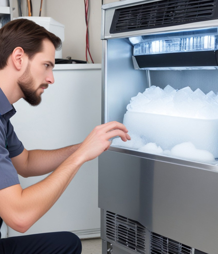 Upper Appliance service van parked at a client's location in Houston, ready to provide expert ice machine repair services for both commercial and residential clients. Ice Machine Repair Company