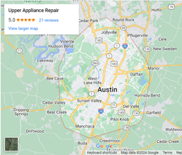 Upper Appliance Repair service area map
