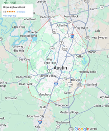 Austin map in Microwave Repair Services Austin