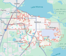 Upper Appliance Repair service area map — Sanford, FL